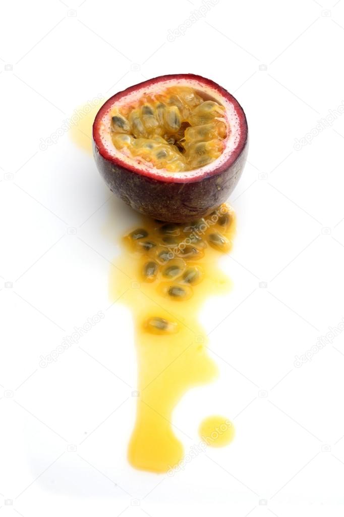 Halved passion fruit