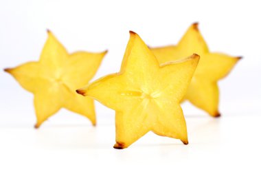 Sarı Carambola meyve dilimleri