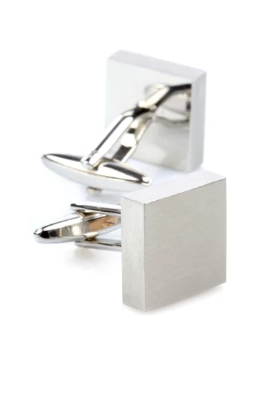 Silver cuff links — Stock Photo, Image