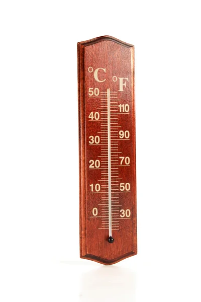 Brown wooden Thermometer — Stock Photo, Image