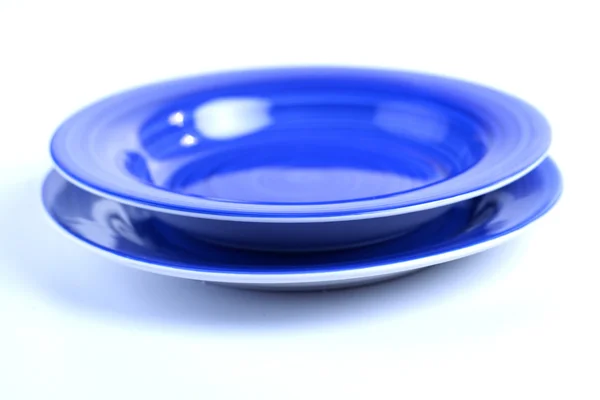 İki mavi tabak — Stok fotoğraf