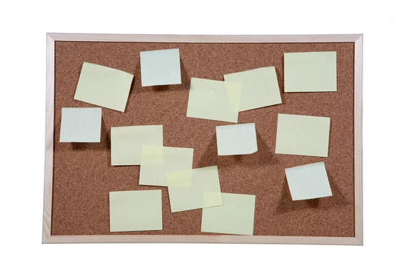 Cork board with notes — Stock Photo, Image