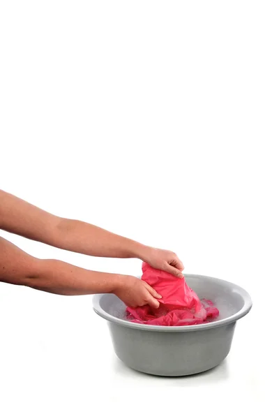Femeie care spală rufe — Fotografie, imagine de stoc