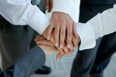 Business people connecting hands clipart