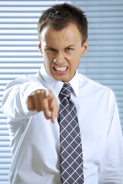 Businessman shouting in office — Stock Photo, Image