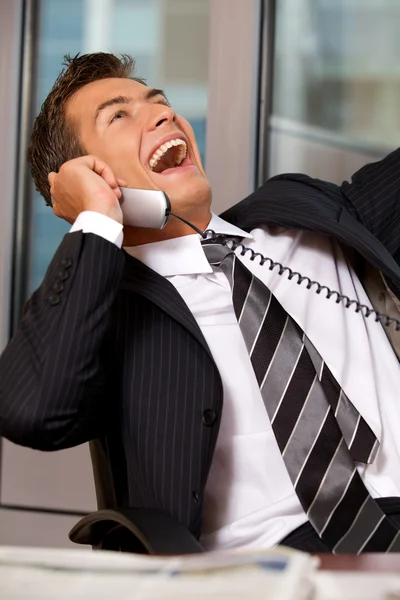 Businessman using telephone — Stock Photo, Image