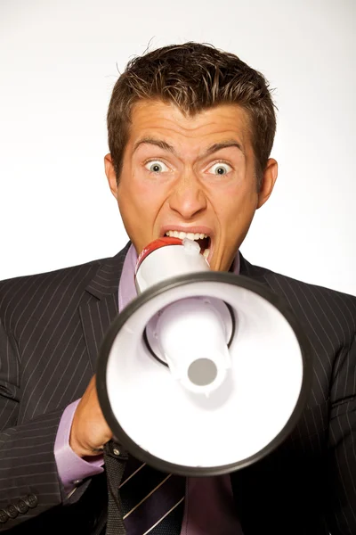 Young Businessman shouting — Stock Photo, Image