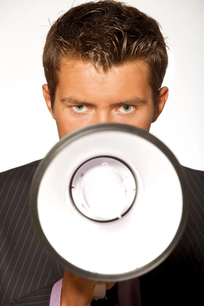 Young Businessman shouting — Stock Photo, Image