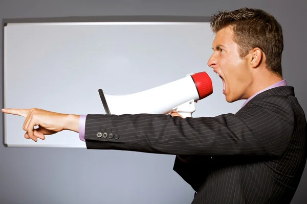 Young Businessman shouting — Stock Photo, Image