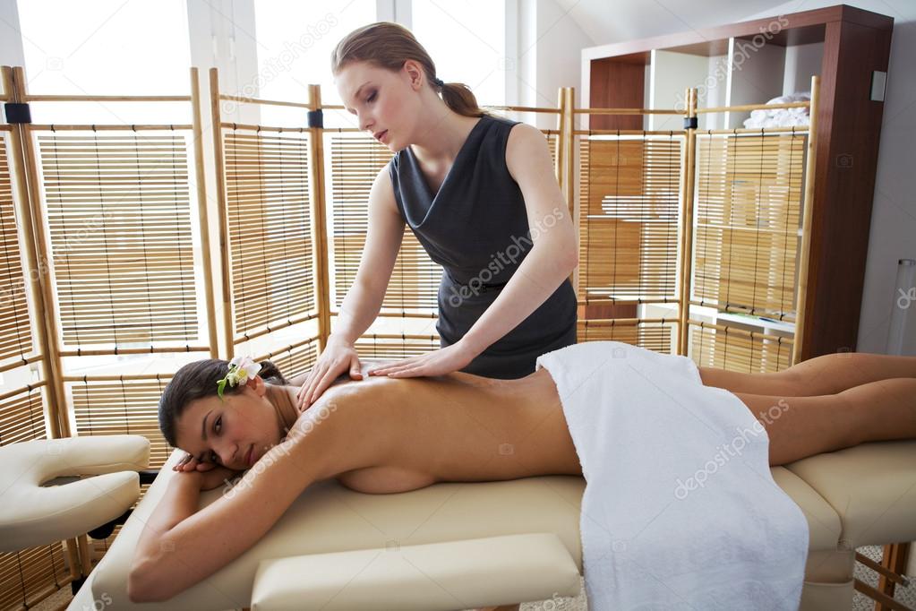 woman receiving massage