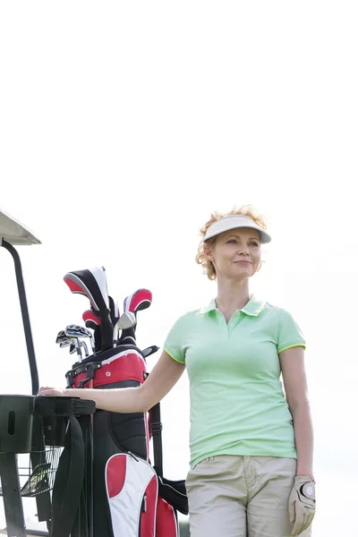 Smiling golfer standing — Stock Fotó