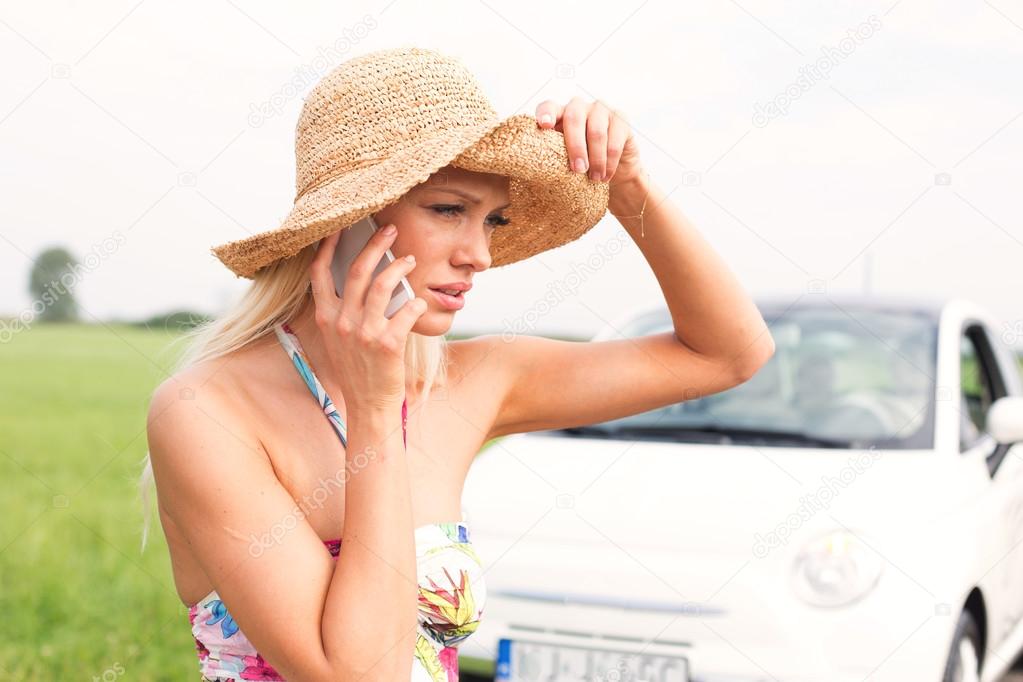 woman using cell phone