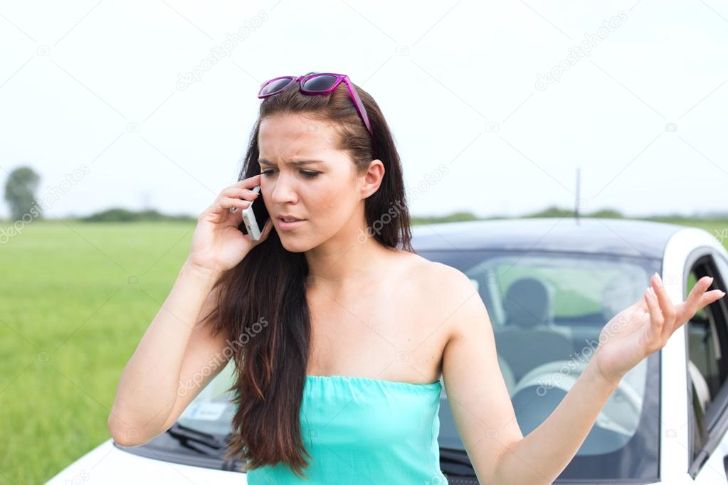 woman using cell phone