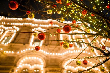 Kızıl Meydan 'da güzel ve renkli yeni yıl ışığı