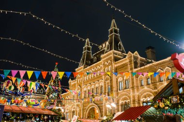 Kızıl Meydan 'da güzel ve renkli yeni yıl ışığı