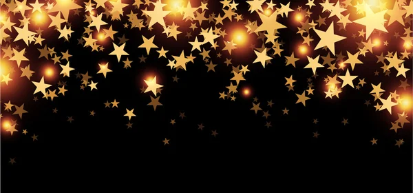 Banner estrellado negro — Vector de stock