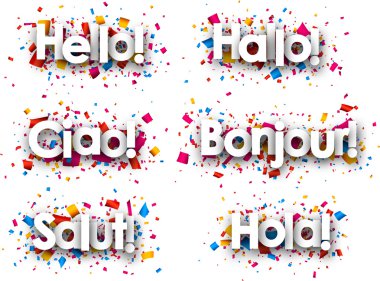Hello paper background. clipart