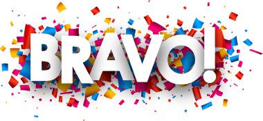 Renkli konfeti ile banner bravo