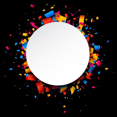 Siyah Festival arka plan rengi konfeti ile