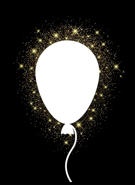 Schwarzer Hintergrund mit Ballon und Lichtern — Stockvektor