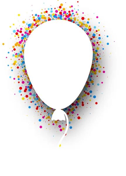 Fond blanc avec ballon et gouttes de couleur — Image vectorielle