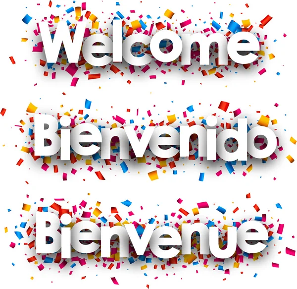 Premium Vector  Colorful welcome design template. welcome letters banner.  welcome text design