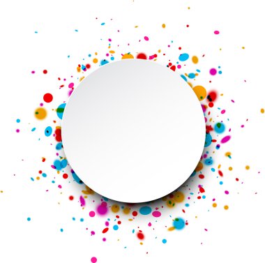 Konfeti ile yuvarlak arka plan.