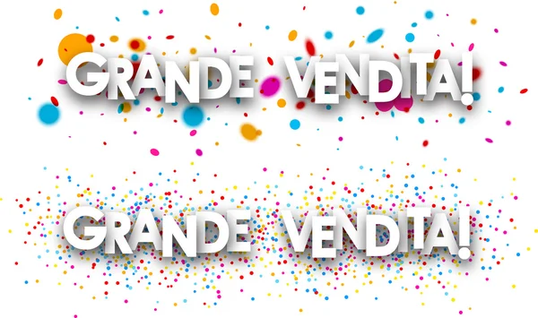 Banderas de papel de gran venta . — Vector de stock