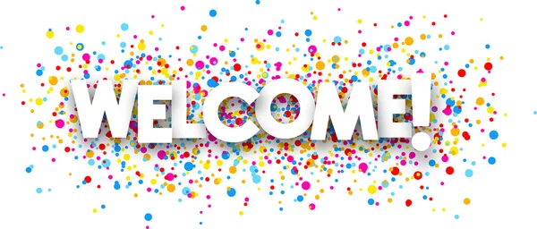 Welcome paper poster. — Stock Vector