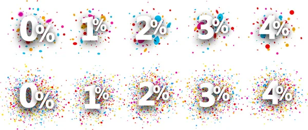 Set di segni numerici di carta . — Vettoriale Stock