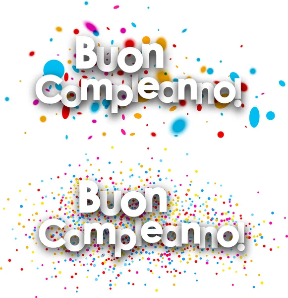 Feliz cumpleaños pancartas conjunto. — Vector de stock