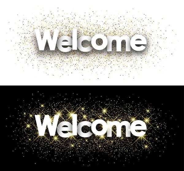 Welcome paper banners — Stock Vector