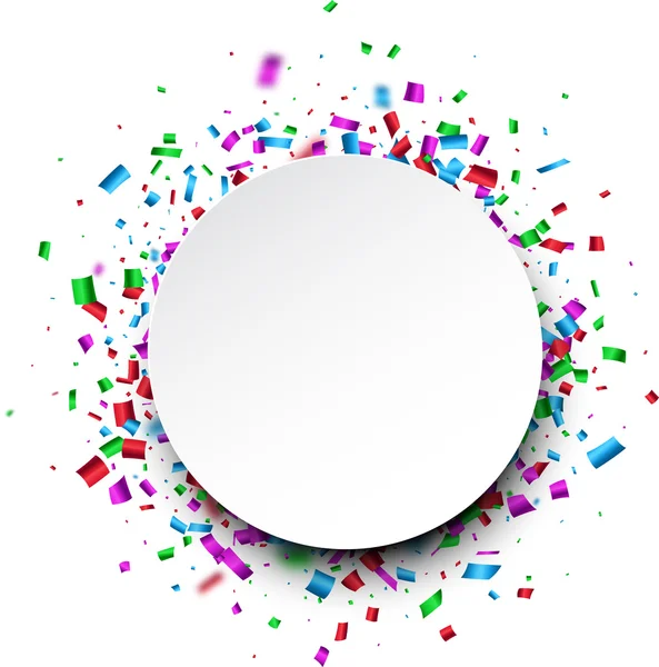 Fond rond avec confettis — Image vectorielle
