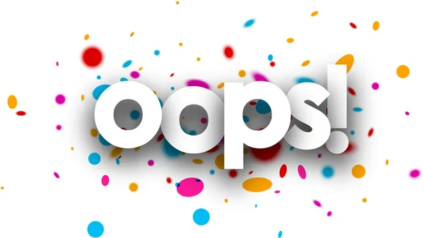 Oops papier banner — Wektor stockowy