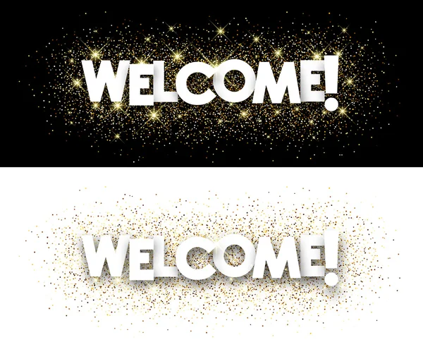 Welcome paper banners — Stock Vector