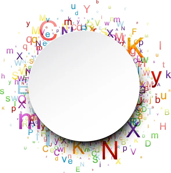 Arrière-plan rond avec lettres — Image vectorielle