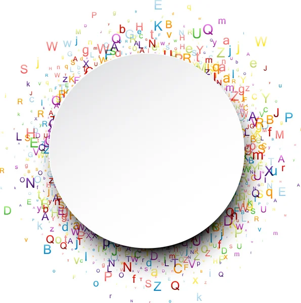 Carte ronde avec lettres — Image vectorielle