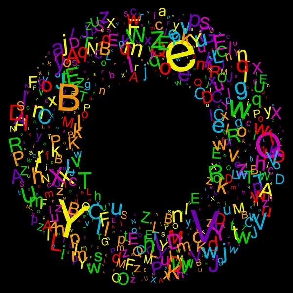 Arrière-plan rond avec lettres — Image vectorielle