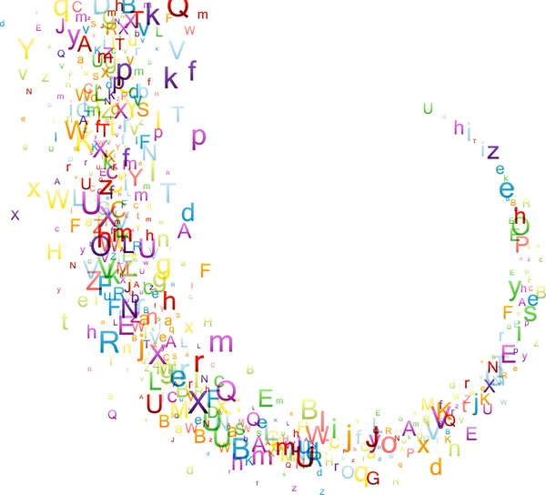 Achtergrond met werveling van kleur brieven — Stockvector
