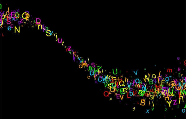 Фон с листами цветных букв — стоковый вектор