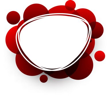 Kırmızı kabarcıklar ile oval arka plan.