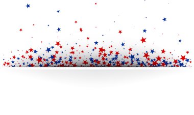 Kırmızı ve mavi yıldız ile banner