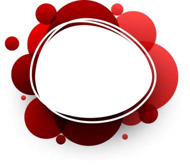 Kırmızı kabarcıklar ile oval arka plan.