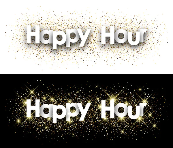 Banner de papel happy hour . —  Vetores de Stock