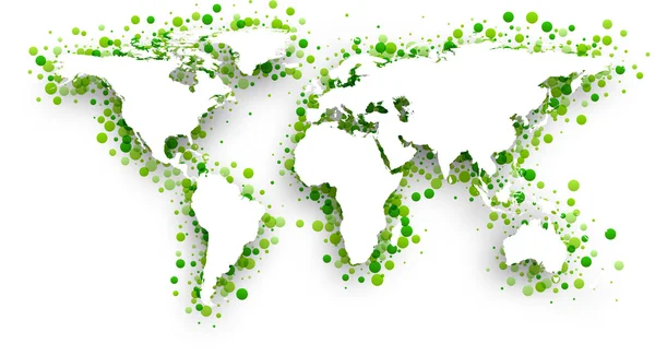 Verde 3d mapa do mundo . —  Vetores de Stock