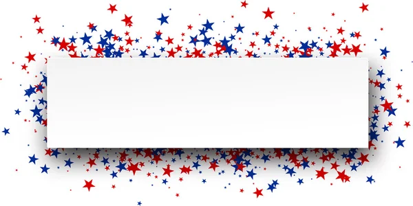 Banner s červenými a modrými hvězdami. — Stockový vektor