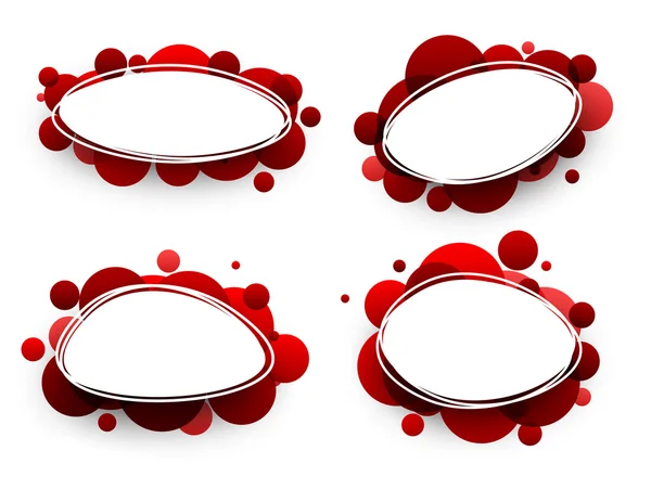 Oval backgrounds with red bubbles. — Stock Vector