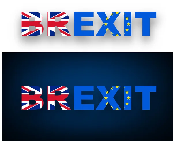 Brexit-Banner mit Fahnen. — Stockvektor