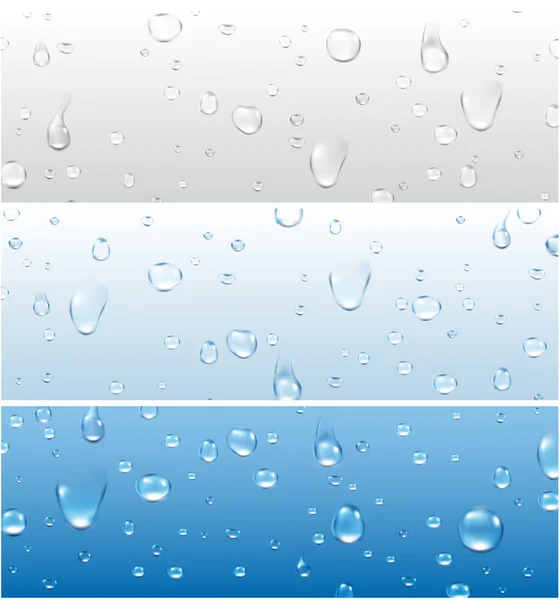 Bannières avec gouttes d'eau . — Image vectorielle
