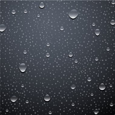 Su damlaları ile gri banner.